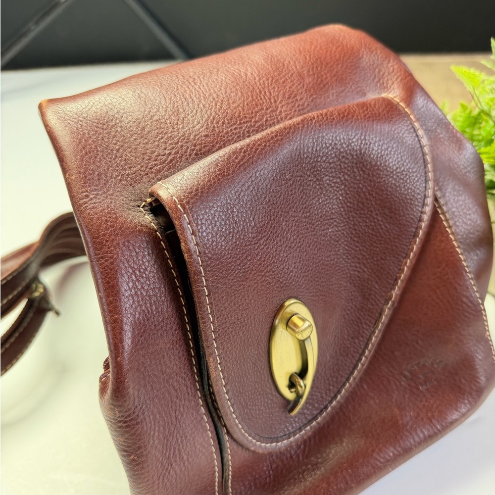 Katana Paris Elegant Brown Leather Women's Backpack Vintage Bag - Picture 3 of 15